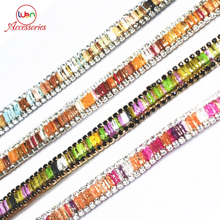 Custom 10MM Rhinestone Crystal Stone Cup Chain Trimming for Dress Garment Accessory