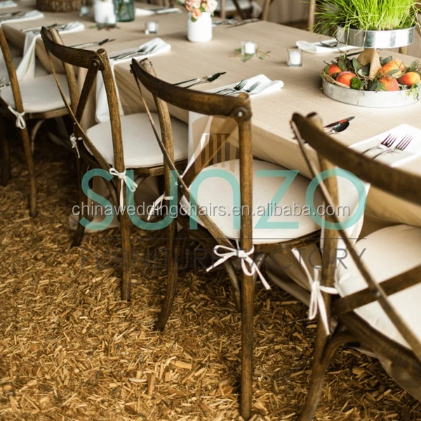 Rental wedding crossback chair antique wood carved back chair