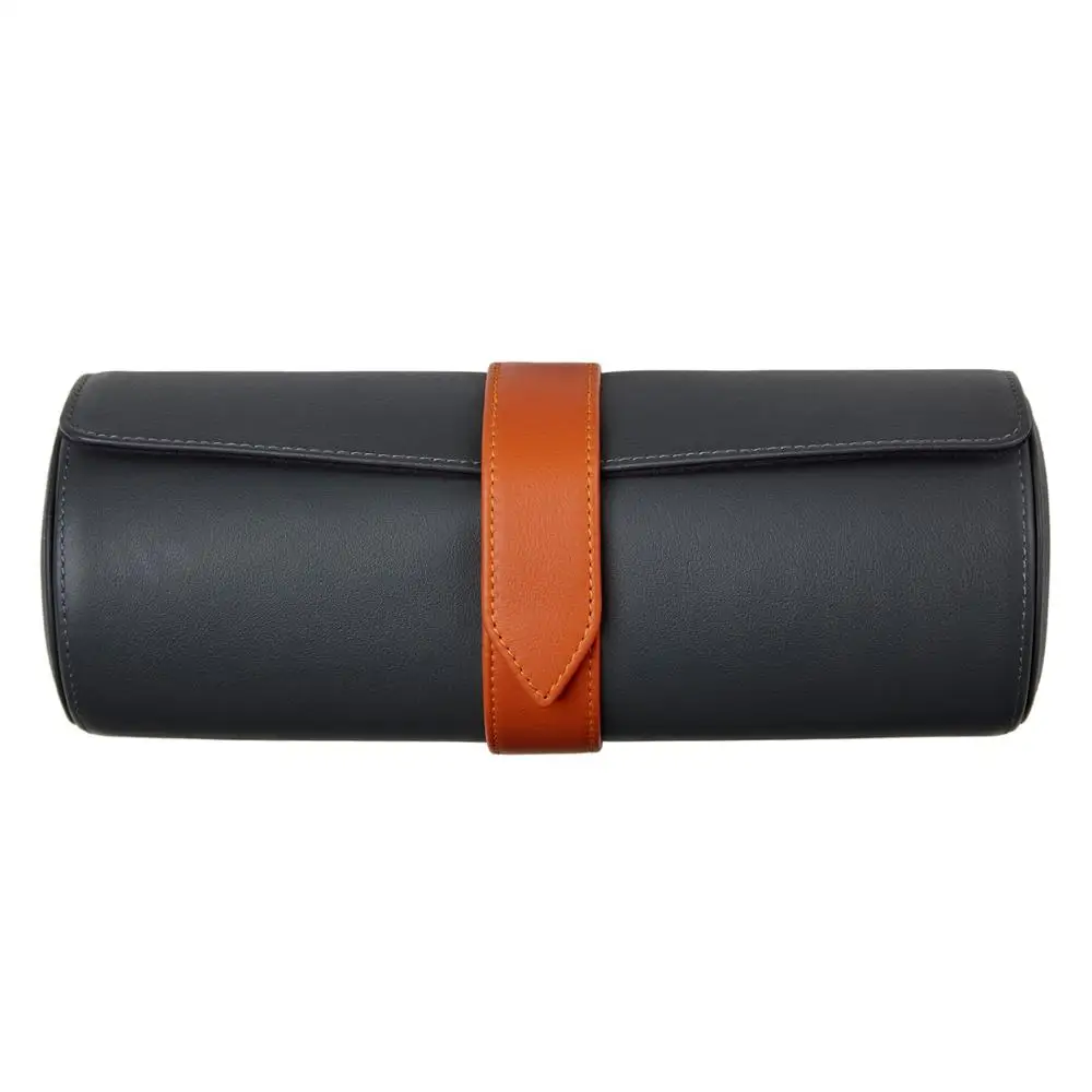 Luxury personalized smart custom genuine leather watch roll travel watch case for men