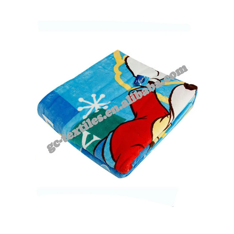 Сложенный край медведь панель печатных мягкий теплый коралловый флис постельные принадлежности одеяло/пледы для детей