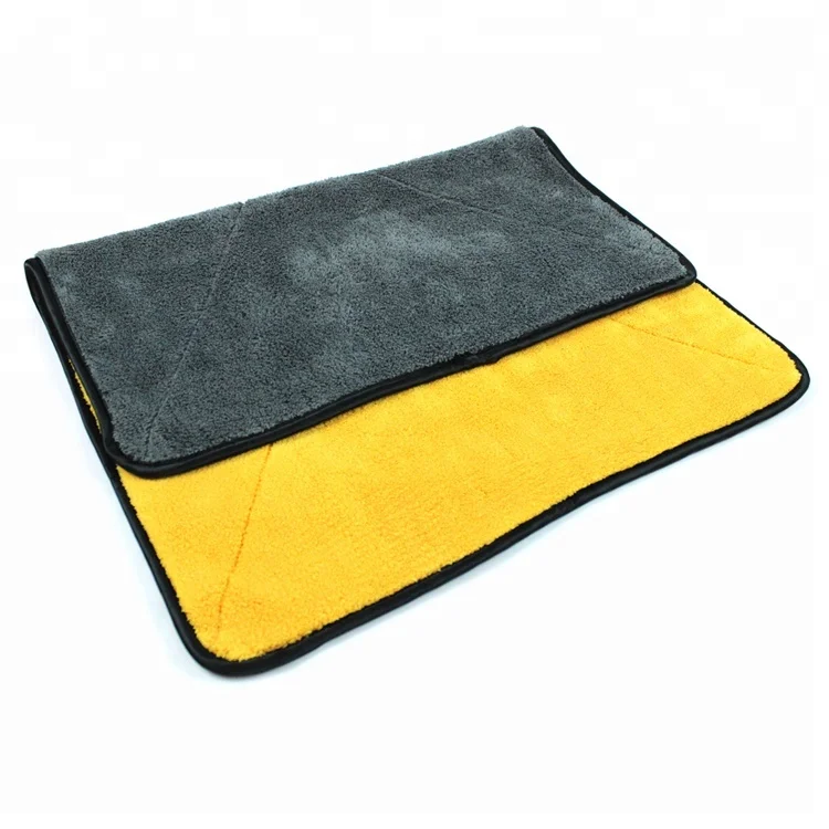Hot sale 75x56cm extra large microfiber drying towel both side soft plush car wash microfiber towel
