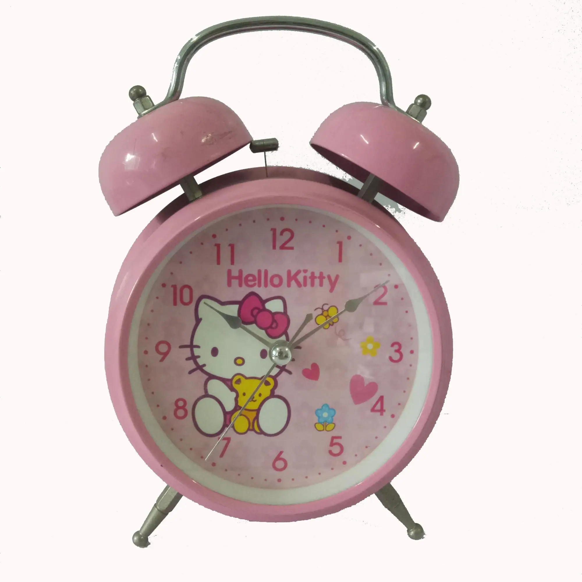 Clock table decorations cute appearance lovely color metal table alarm clock