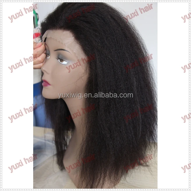 Top quality 100% Virgin human hair , Italian coarse yaki hair full lace wig