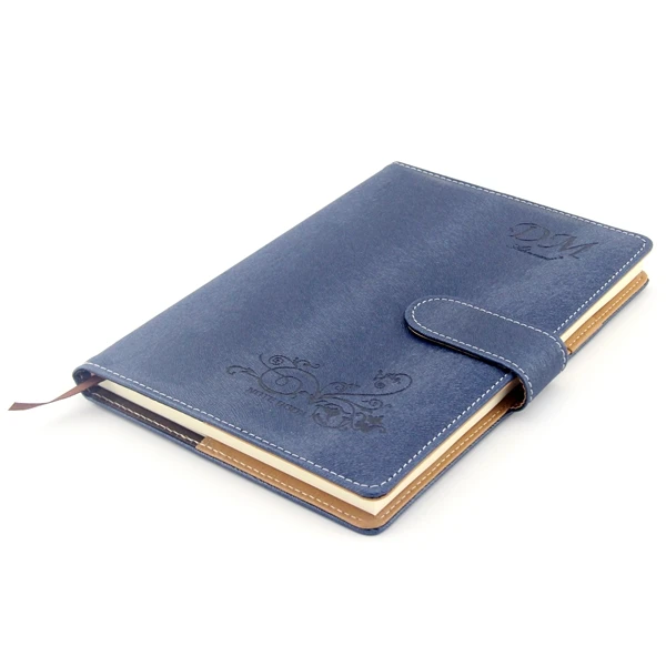 
Custom printing personalized embossed leather agenda notebooks with snap fastener 