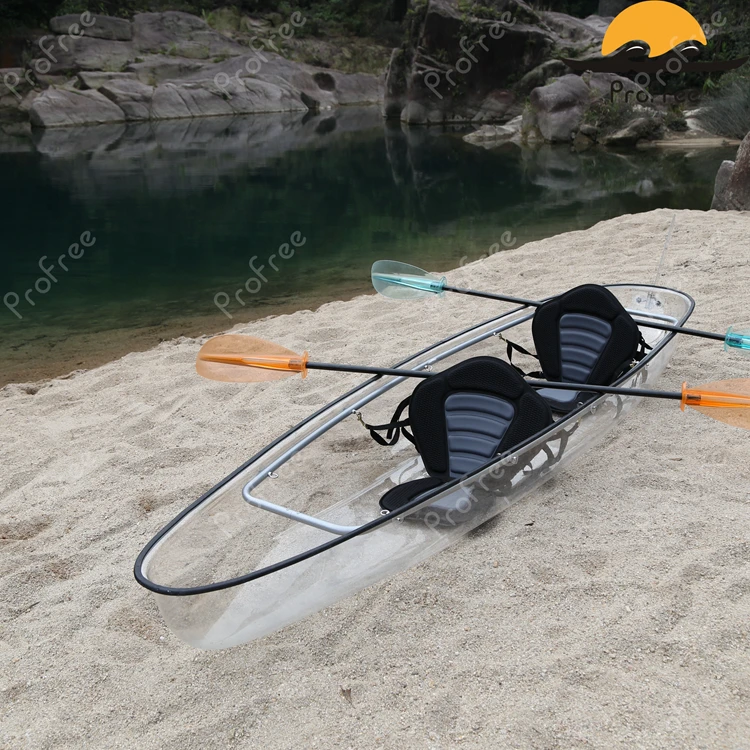 Traditional transparant kayak with polycarbonate Hull Material and CE Certification sea fishing kayak