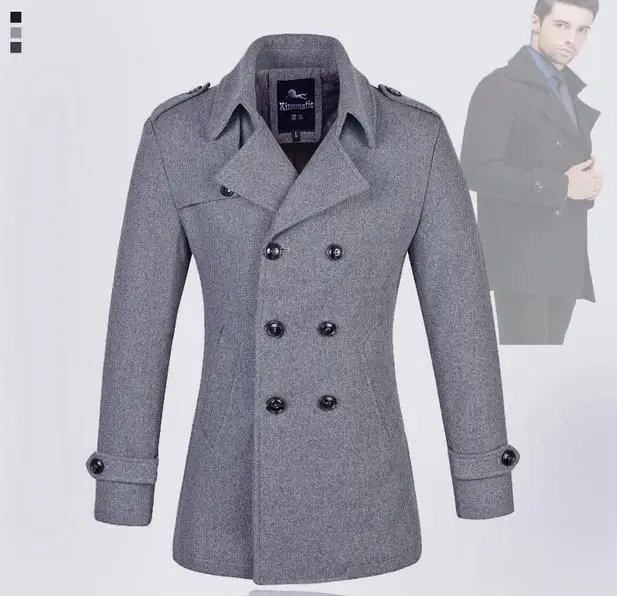 Popular Grey Mens Peacoat-Buy Cheap Grey Mens Peacoat lots