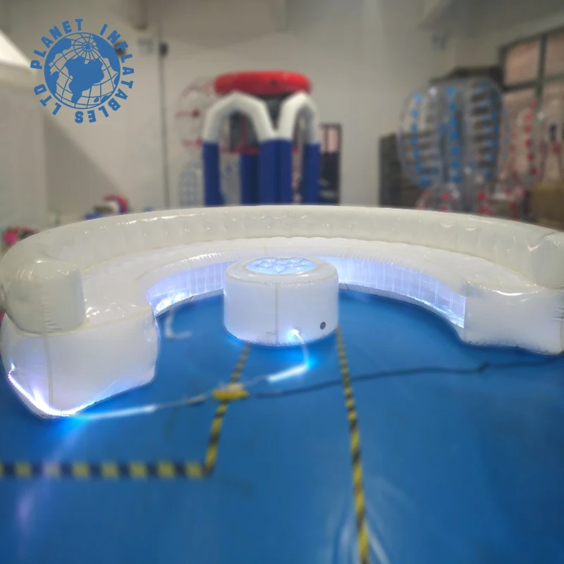 Giant Inflatable Furniture Air Lounge Sofa With LED Lamp