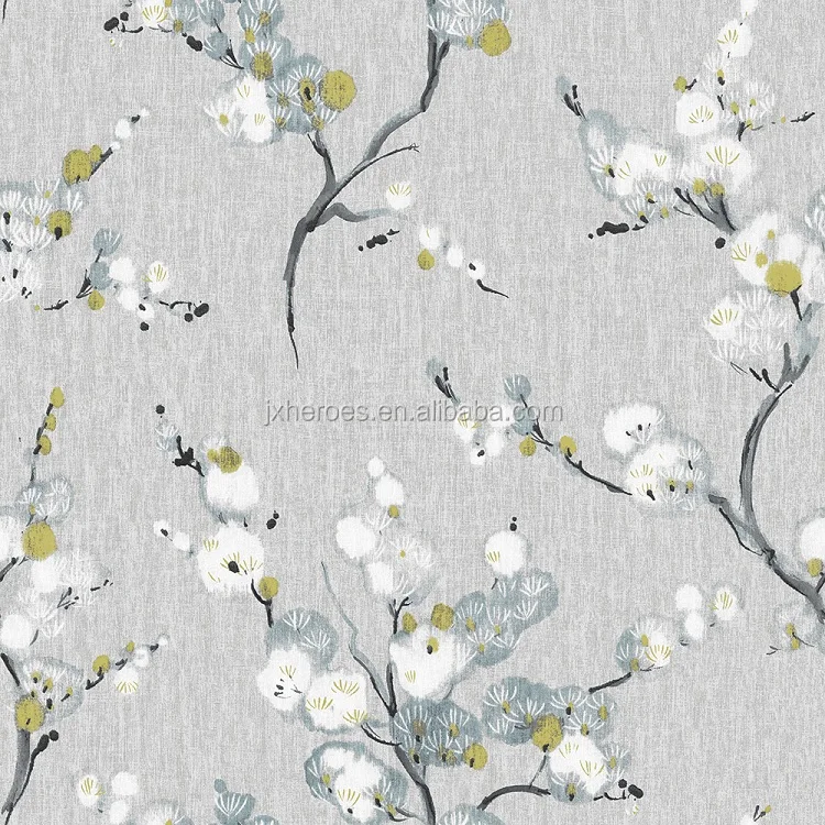 Chinoiserie Elegant Ink Plum Blossom Design Non Woven Bedroom Wallpaper