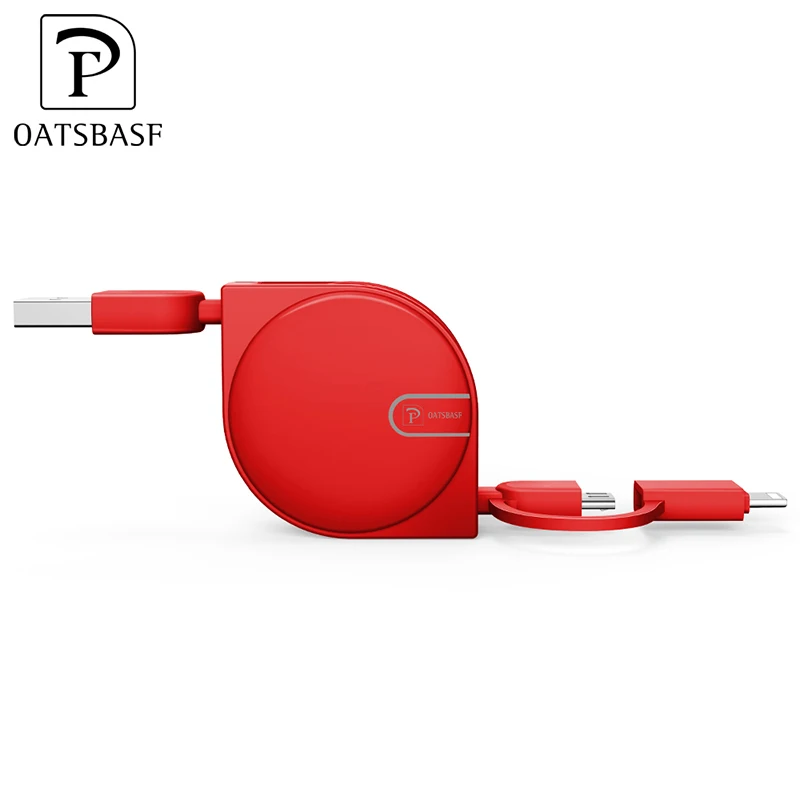 OATSBASF универсальный выдвижной 2 в 1 Micro USB линии передачи данных Тип C зарядное устройство кабель