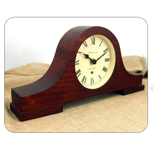 antique vintage handmade wooden table alarm clock