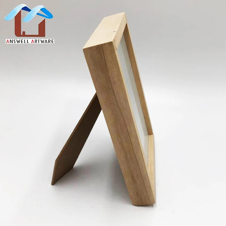 Photo Frame Wood Hanging Natural Solid Marcos De Foto Wood Bulk Box Frame Wholesale Custom Small Shadow Box Frames