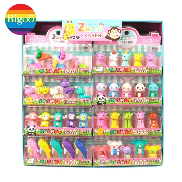 Мини 3d Животные с ассортиментом стираний набор для школы и рекламный подарок