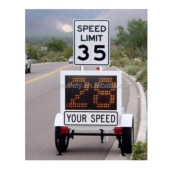 Portable Police Radar High Speed Limit Traffic Signs Control Trailers