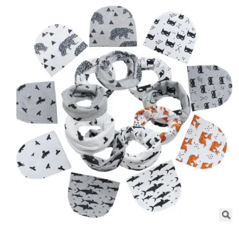 Spring Autumn Cotton Baby Beanie Hats Cartoon Print Newborn Hat Elastic Toddler Infant hat For Girls Boys Children Photo Props