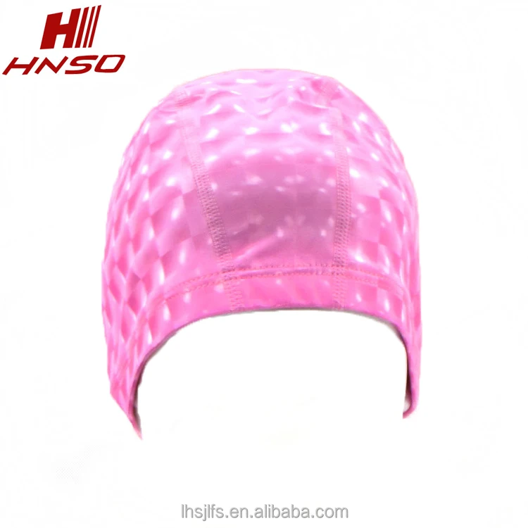 
High stretch waterproof custom logo ear-protection dreadlocks PU fabric swim caps 