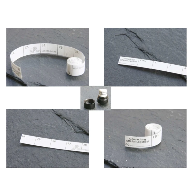 Custom different sizes waterproof logsheet  logroll logbook nano log strips for geocaching stash container