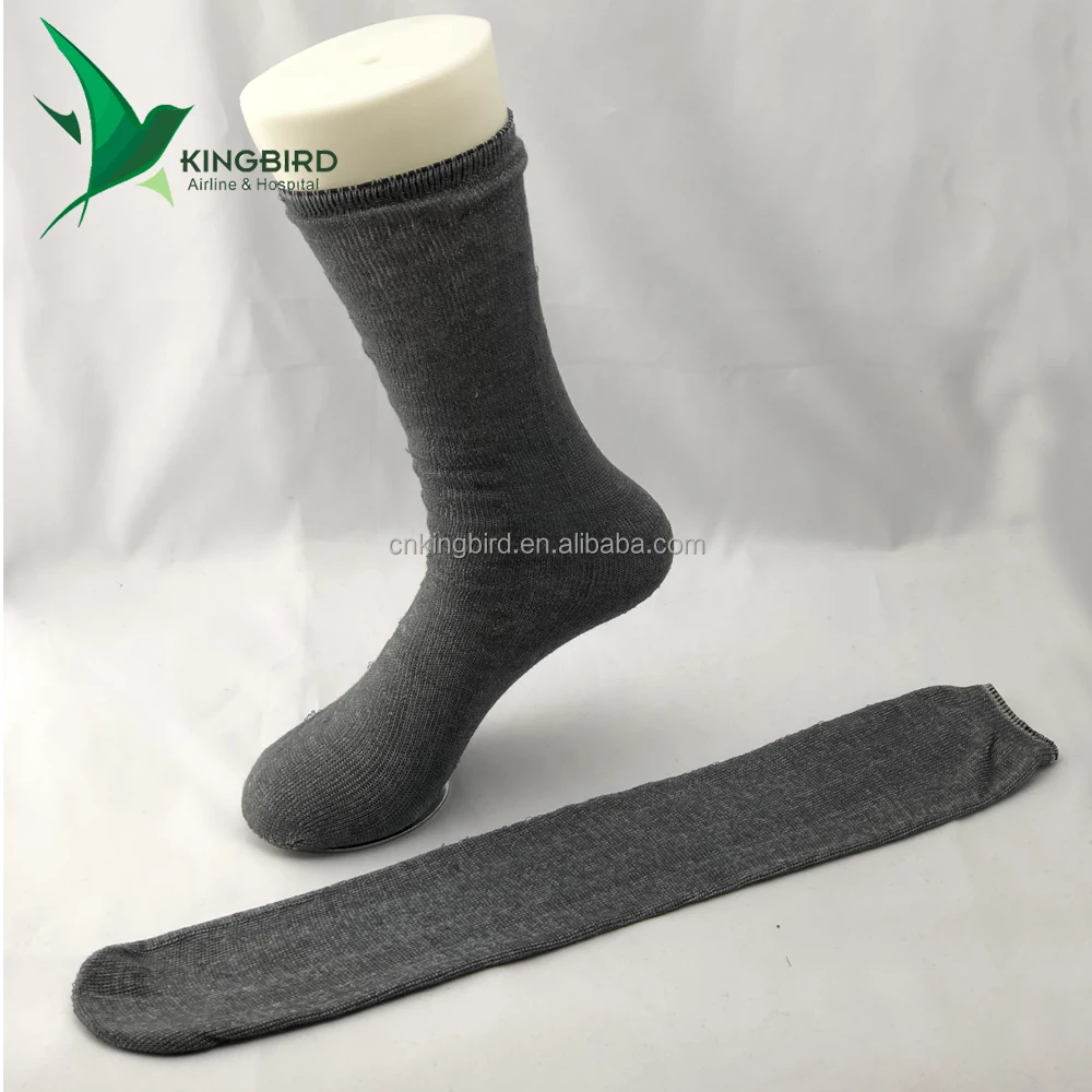 knitted Casual Airline Disposable Tube 100 % Polyester Socks