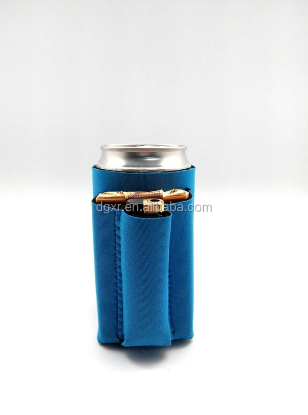 Durable promotional pattern printing neoprene can cooler with cigarette holder and lighter
