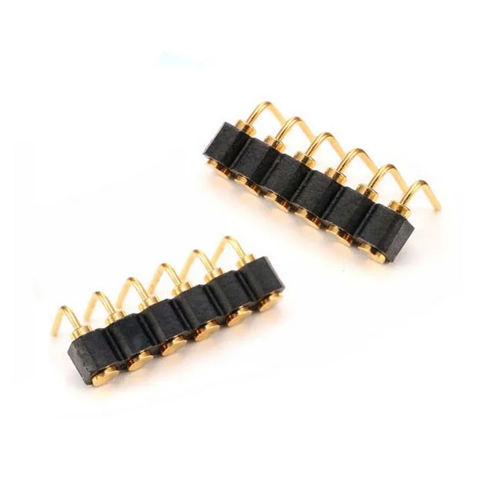Right angle 1X4pin 2.54mm spring loaded pogo pin connector series