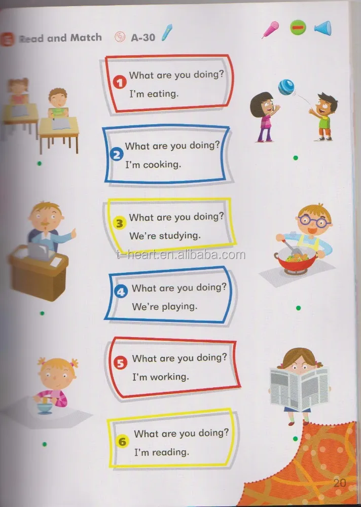 Enjoying student learning english conversation audio Big Jump books