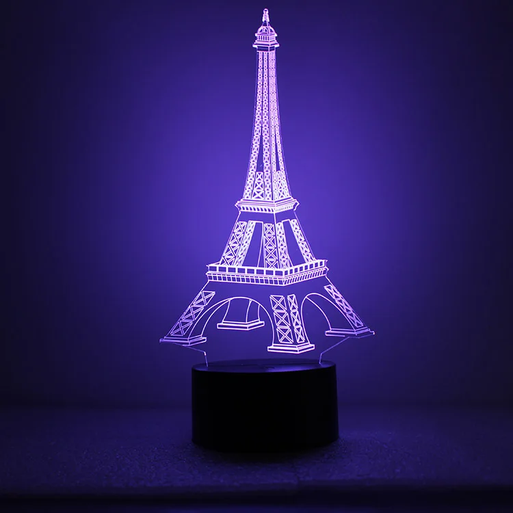 (Promotion) USB Powered Famous Paris The Eiffel Tower Shape 3D LED Lamp