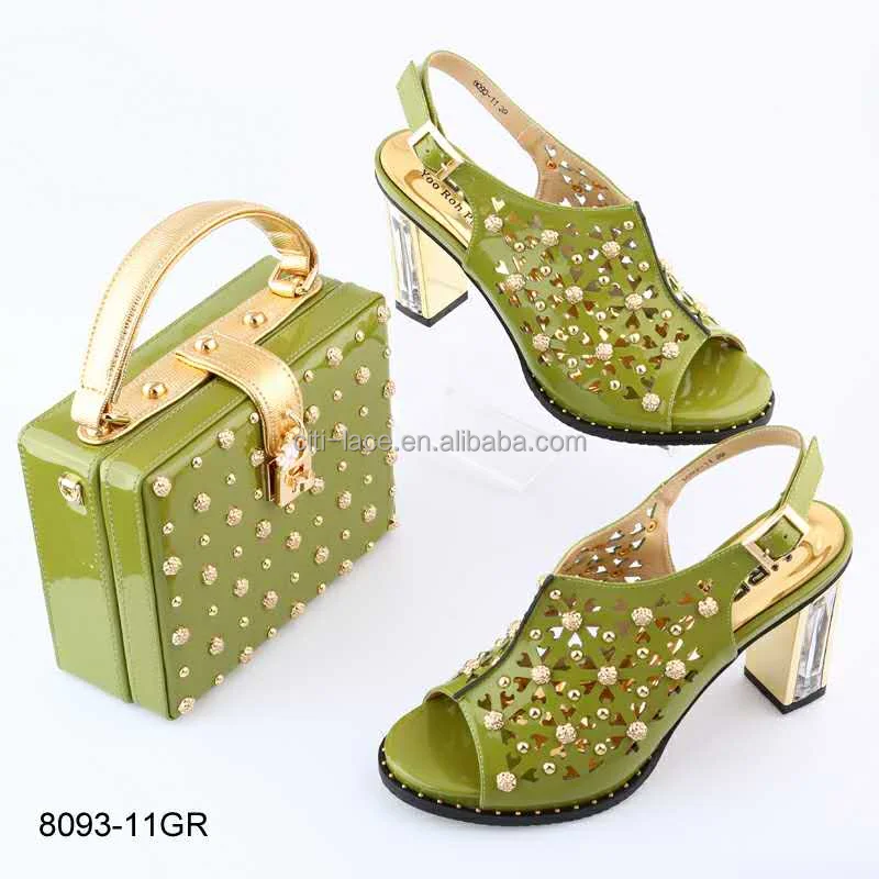 BL8093-11 High quality design shoes and bags pu leather italian shoes and bag set 2017