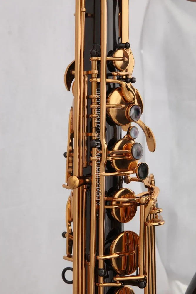 black tenor sax gold lacquer keys