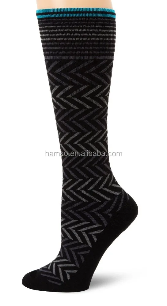 men Chevron Compression sport Socks with merino wool and bamboo