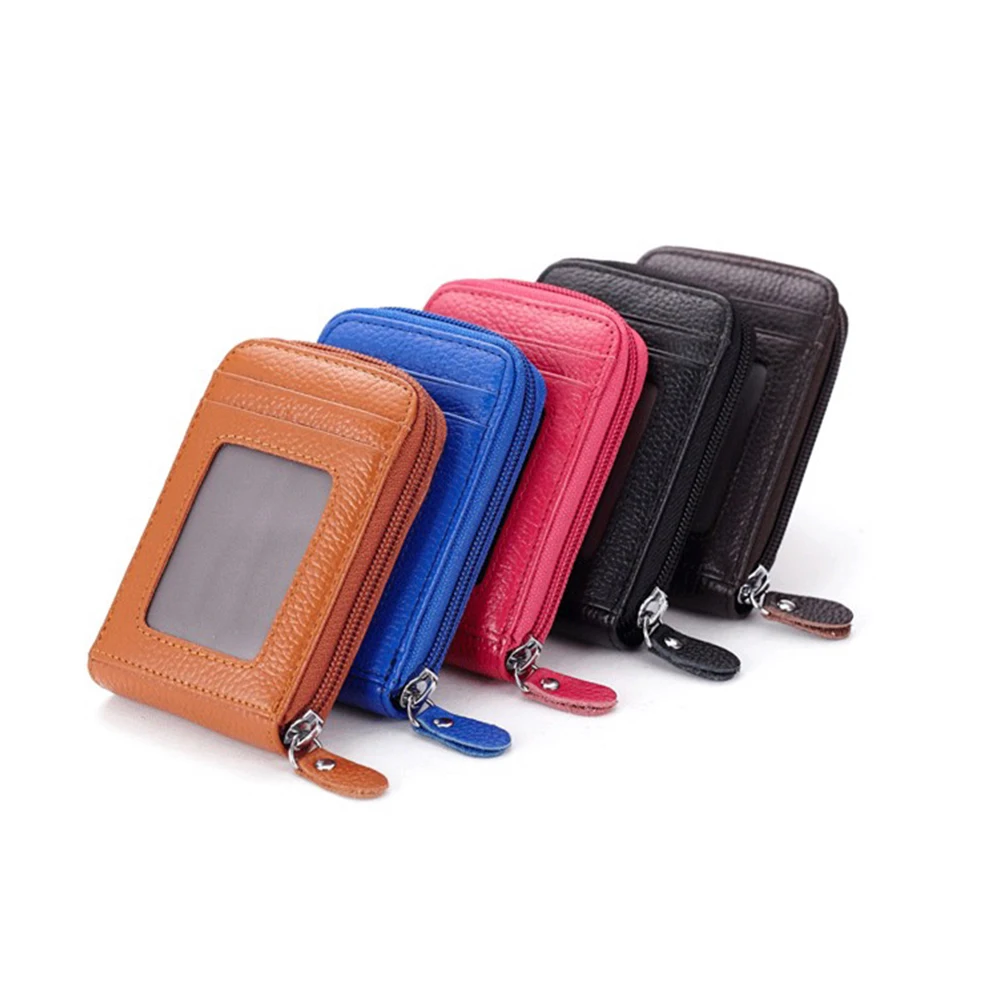 multi-function RFID blocking leather accordion zipper card holder wallet for women wholesale