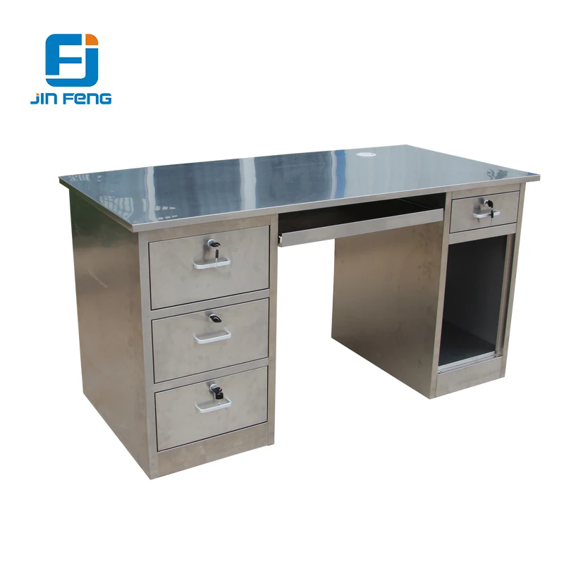 Four Drawers Laboratory Computer Stainless Steel Desk