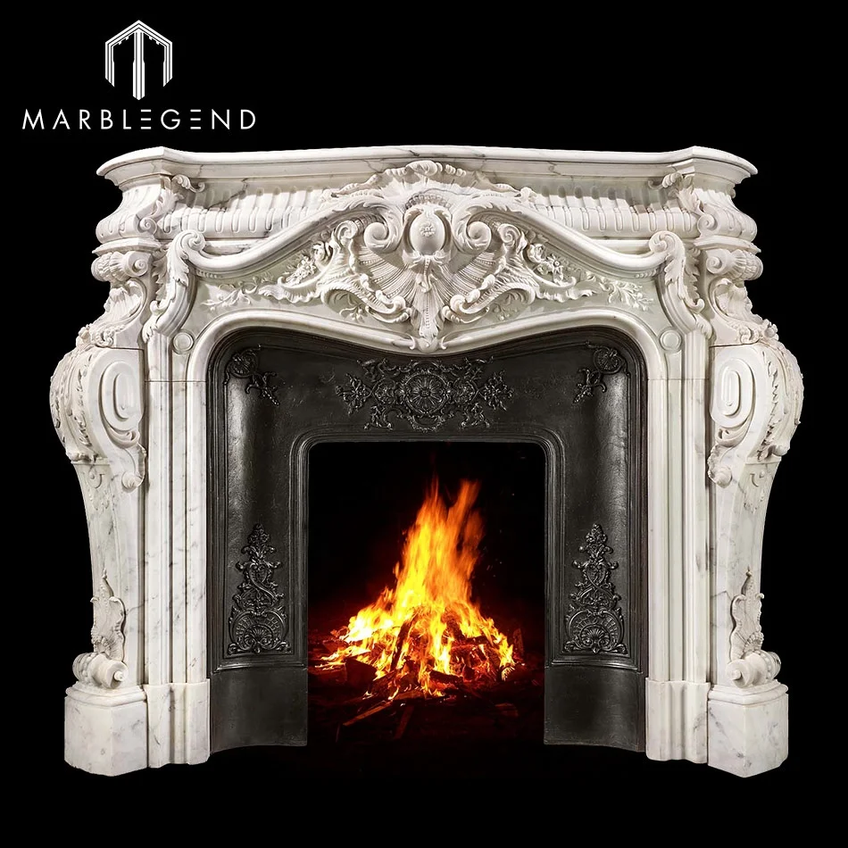 Latest best price indoor freestanding marble fireplace mantel