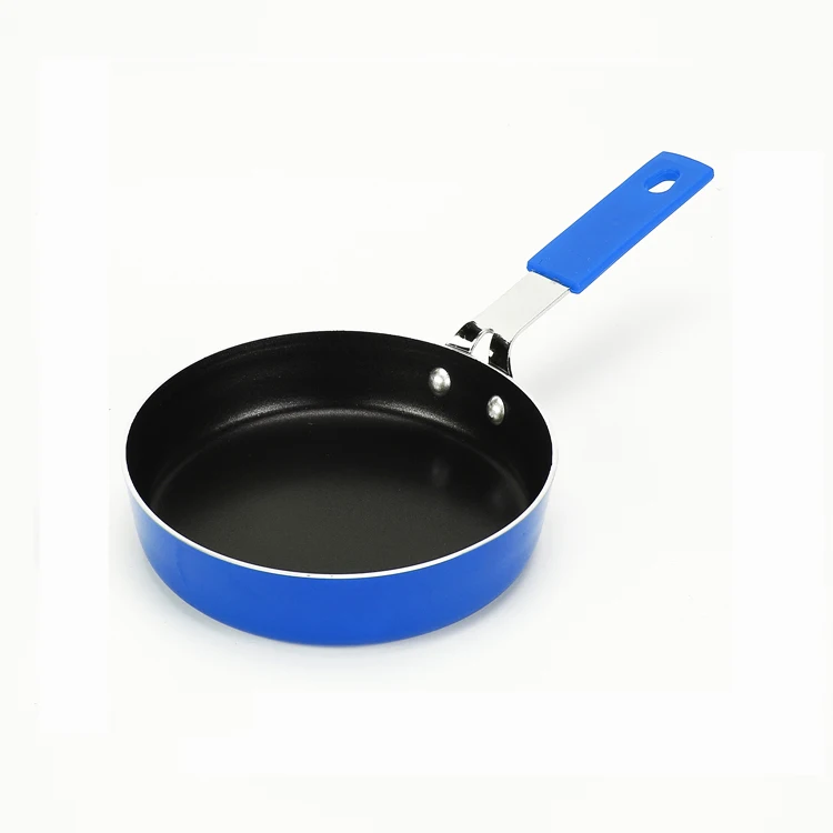 2019 amazon hot selling colorful non stick aluminum frying pan carbon steel frying pan with Plastic handle