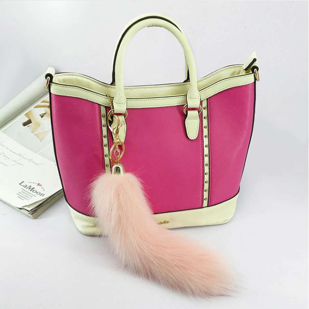 Yongze wholesale soft long cheap fake fur fake fox tails keychain