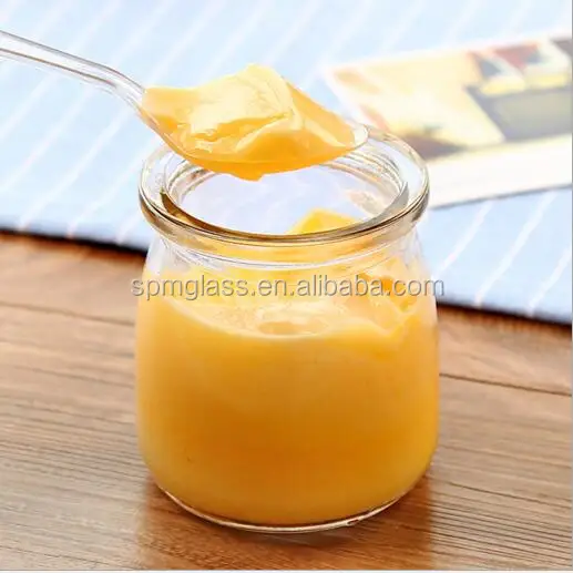 Fresh Milk Jelly Mousse Yogurt Package Container Two Size Round Pudding Glass Jar