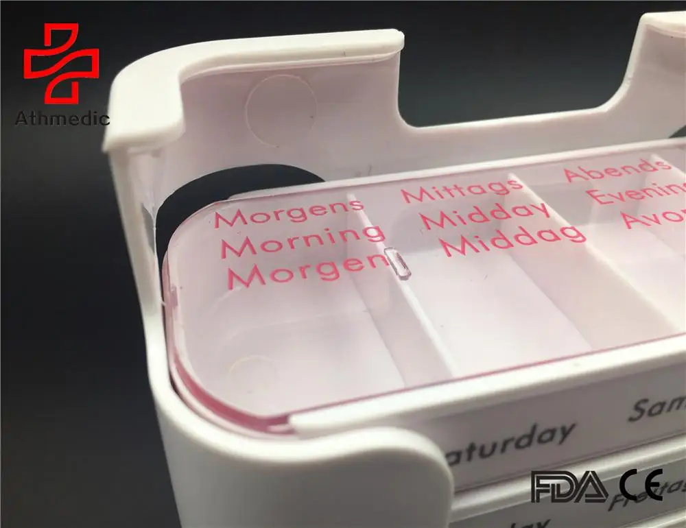 2025 Athmedic food grade pill box high quality dispenser drawer pill box crushproof pill organizer