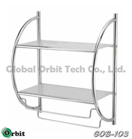 Free Standing Modern Style Corner Bathroom 3-tier Shelves Bath Storage