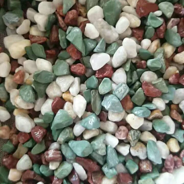 Outdoor Landscaping Cobble Garden Small Pebbles Tumbled Round Mixed Colored Gravel Paving Ballast Crushed Stone Chips For Sale