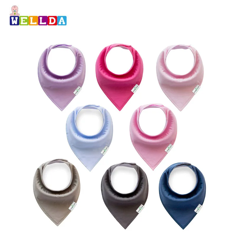 Двусторонняя и водонепроницаемая хлопковая детская бандана, Слюнявчики с регулируемыми защелками