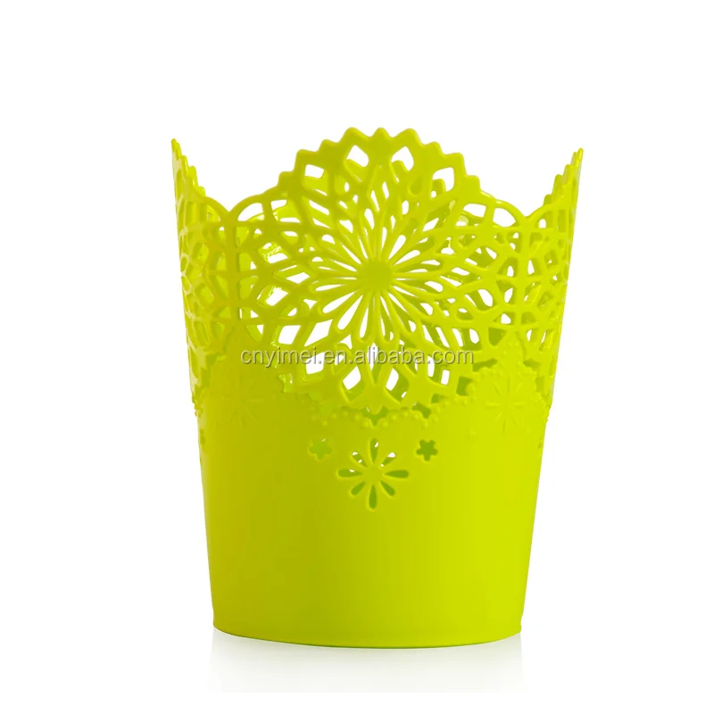 emc office plastic flower design desktop decor Decor sundries storage basket