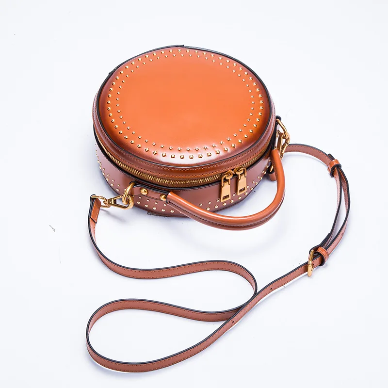 Crossbody small korean leather shoulder bags round fashion clutch bag waterproof for ladies