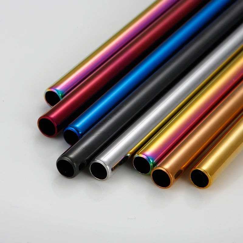 Approved Custom Reusable 304 Stainless Steel Metal Drinking Rvs Titanium Straw Case Set