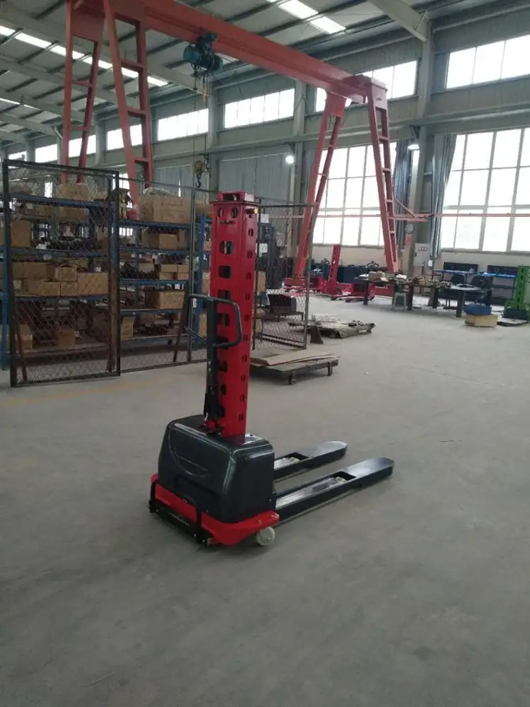
500kg 1100mm 1300mm Semi Electric Portable self loading pallet lift Self Lift Stacker 