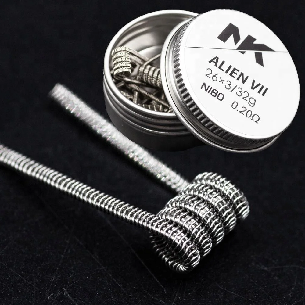 
NK pre built Nicr 80 electronic heating resistance wavy 26*3/32GA alien coils 