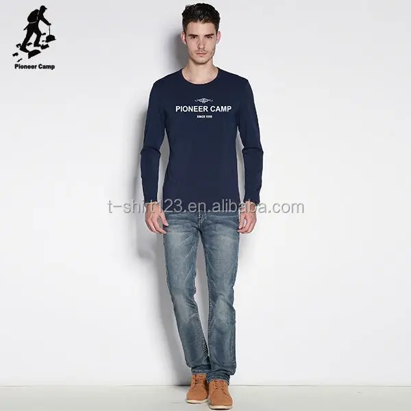 2016 high quality Classical Design fashion printed mens t shirts connecting long sleeve