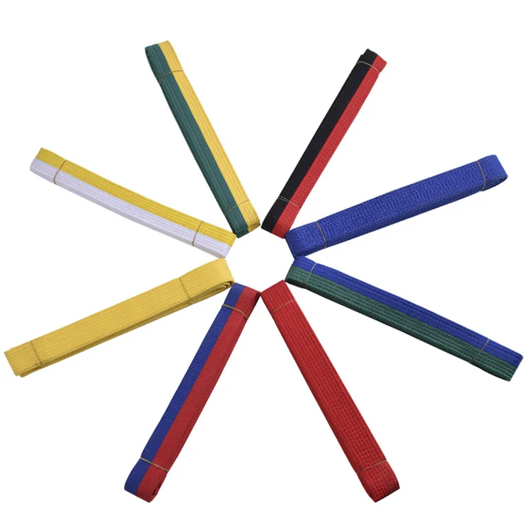 Wholesale sale multicolor 100% cotton bjj judo karate rank belt karate black belts