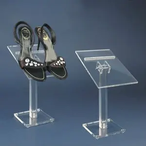 Modern Acrylic Shoe Riser or Acrylic Shoe Display Rack For Mall Clear Acrylic Heel-Rest Elevated Style Shoe Risers