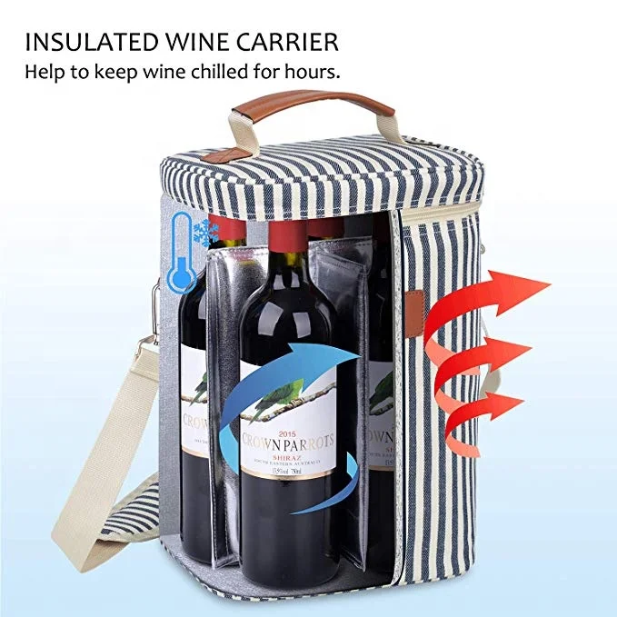 4 Bottle Champagne Wine Carrier Bag  Tote bag  Wine Cooler Bag