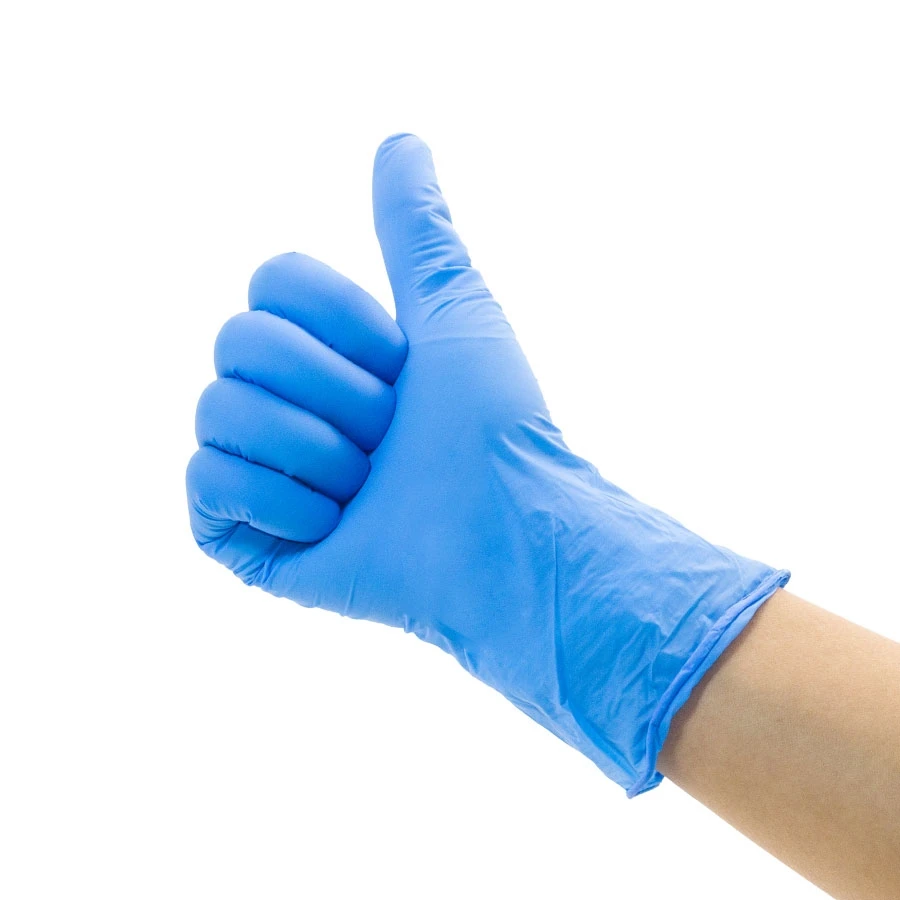 Wholesale Powder Free Durable Non-porous Disposable Household Cleaning Gloves Blue Nitrile Gloves