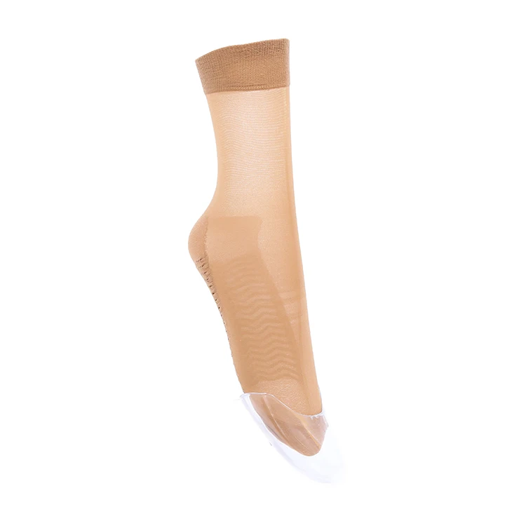 China factory transparent thin nude nylon foot massage ankle socks women
