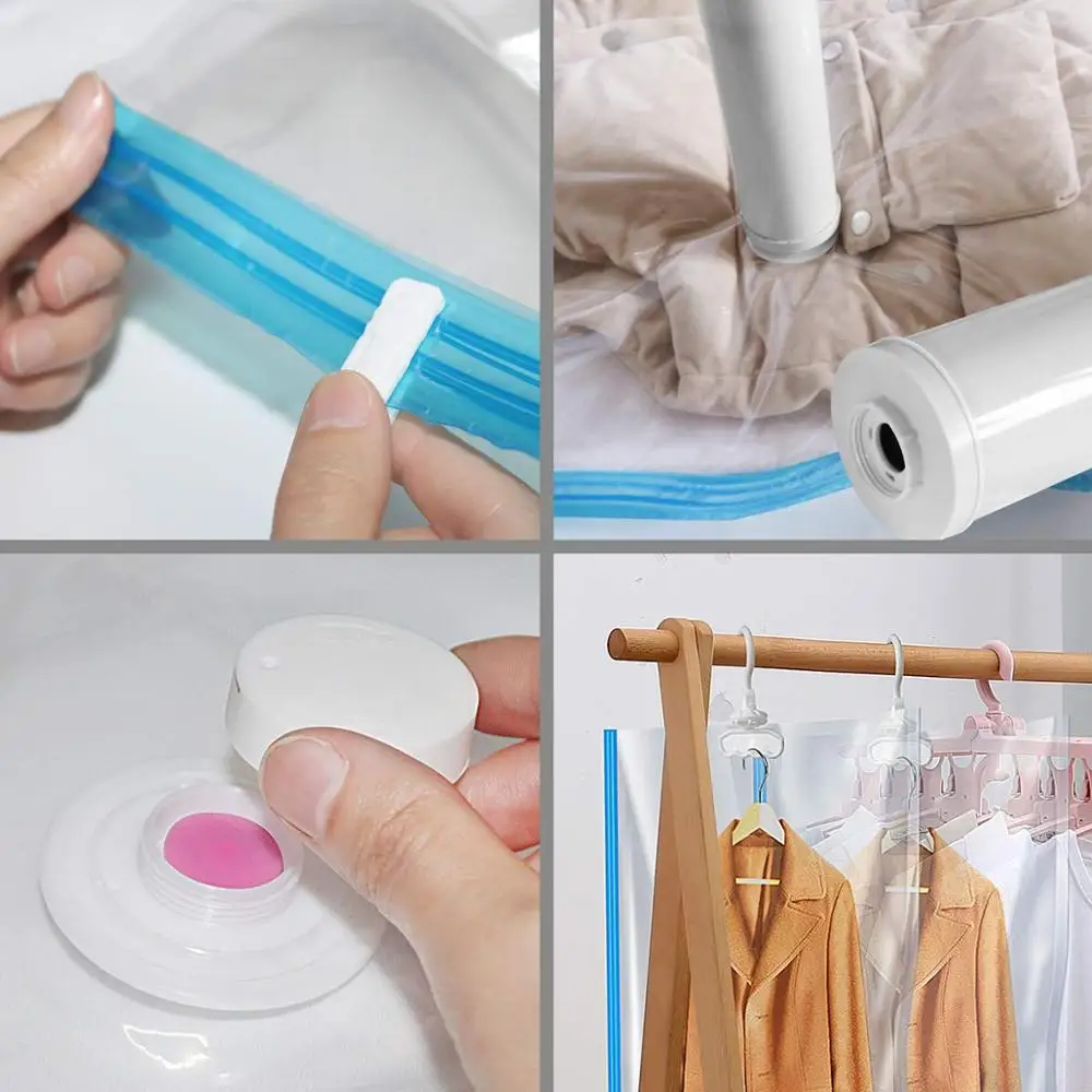Hanging Vacuum Space Saver Bags for Clothes Dress, Winter Coats Garment Vacuum Storage Bag Save 80% More Space